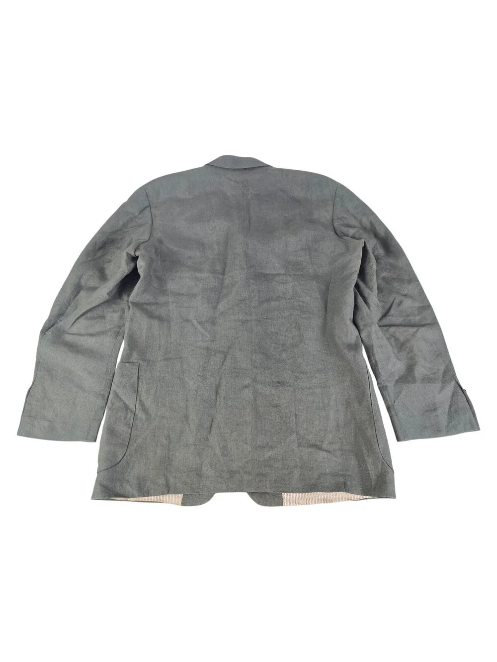 Hugo Boss BOSS Solbiati 100% Linen Blazer 42L Sage Green Sport Coat Jacket Flaws